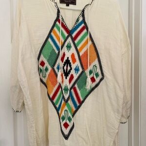 Double D Ranchwear EUC  Embroidered Tunic 100% cotton lightweight